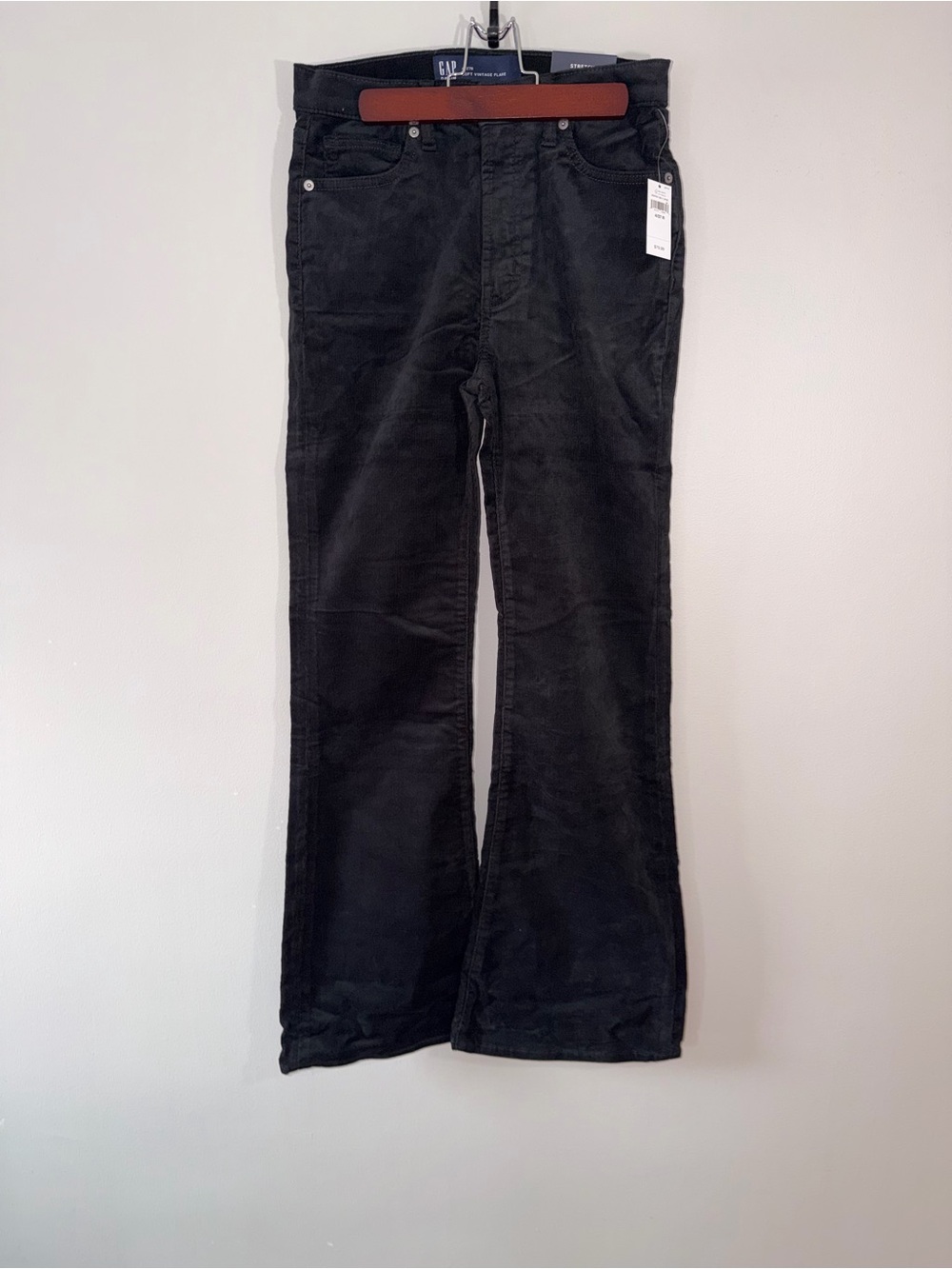 Gap Denim Women’s Soft Vintage Flare Black Corduroy Pants Sz 4/27R NWT